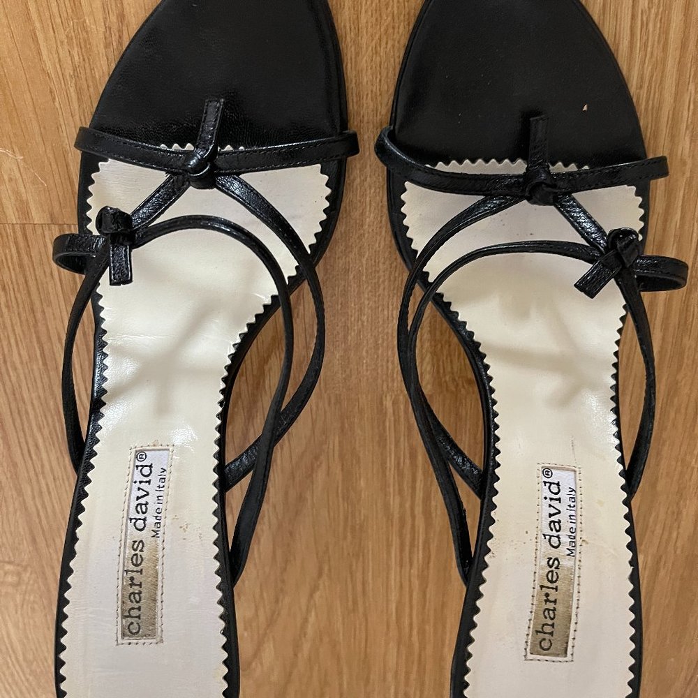Chrales David Strappy Black heels